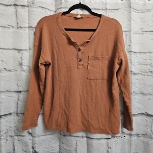 Madewell Women's Waffle Knit Henley Pajama Top Size XS